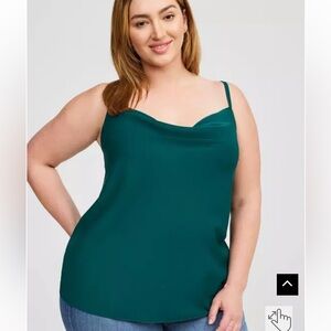 Torrid botanical garden Studio Crepe De Chine Cowl Neck Cami size 3X